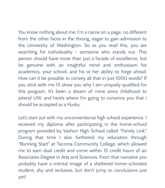 essay for college admission examples